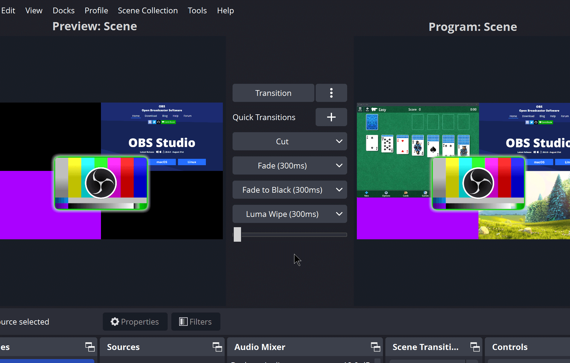 OBS Studio 录屏软件界面